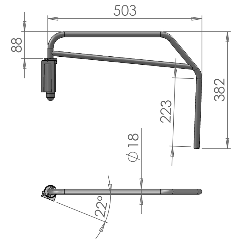 Blind Spot Mirror Arm - Universal - For 7308