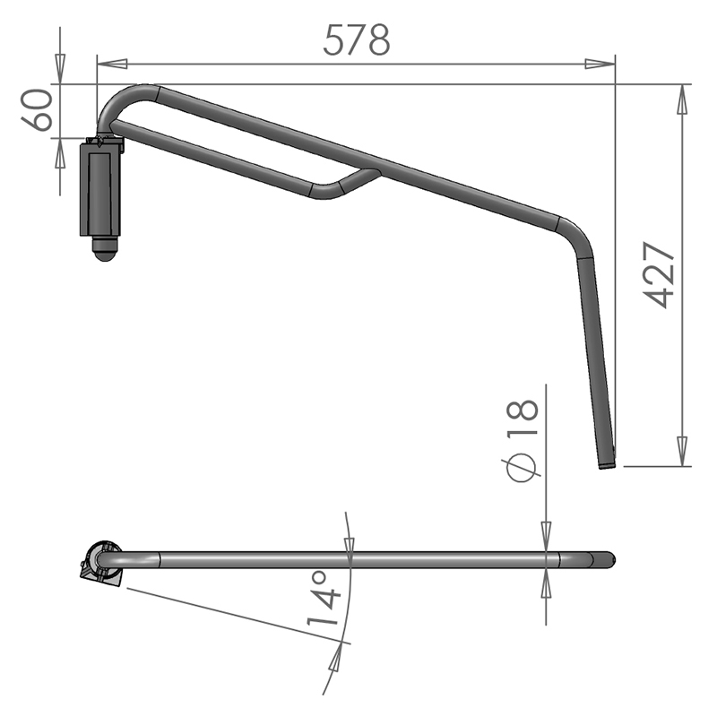 Blind Spot Mirror Arm - Universal - For 7307