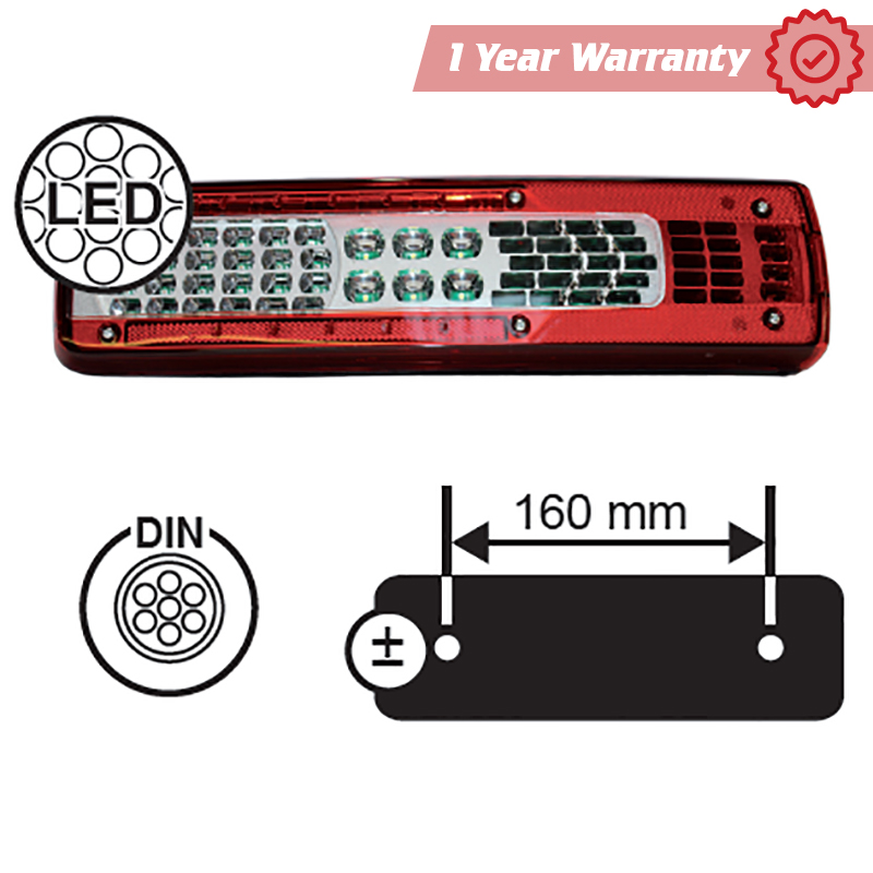 Rear Lamp - Renault, Volvo FH4 / FM4 - 160mm